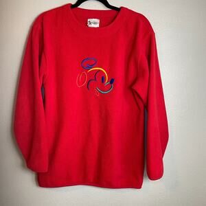 Walt Disney World Mickey Mouse Pullover Sweatshirt Red Size Small Unisex VTG